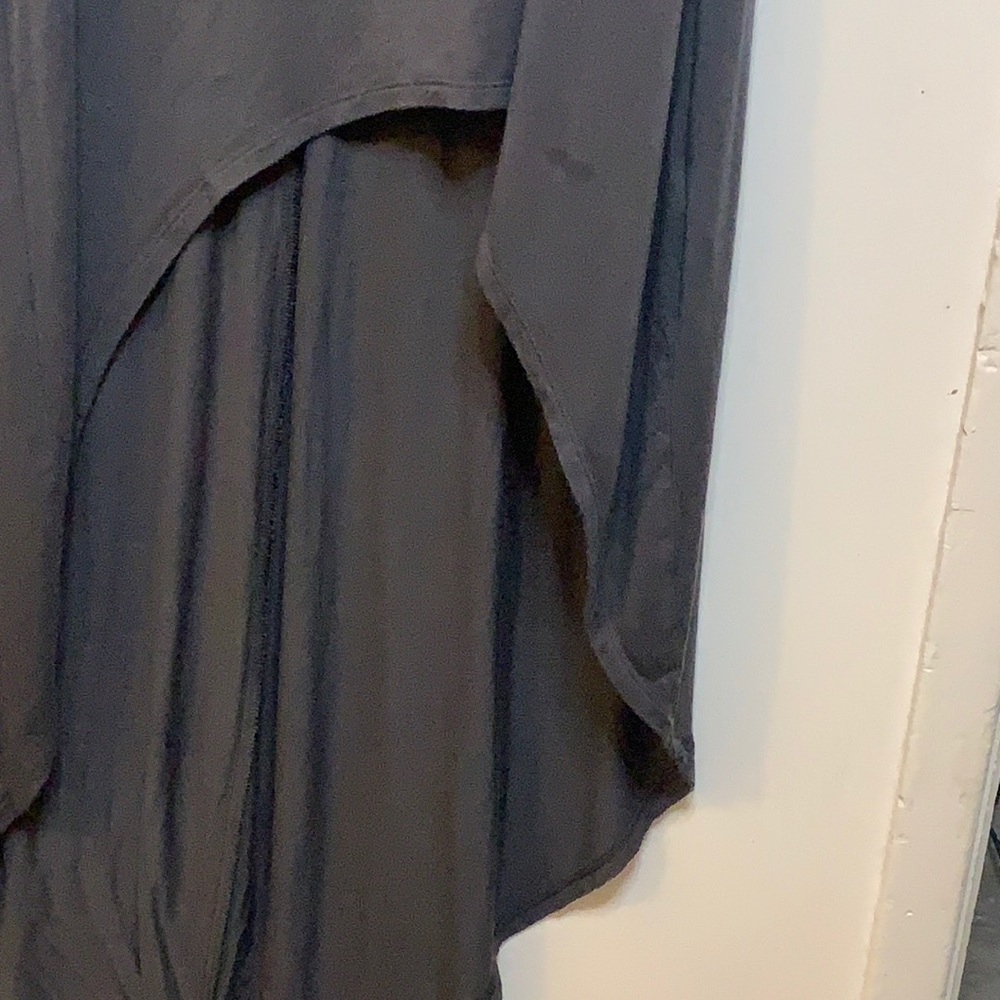 Express dress - solid grey, soft fabric, high low